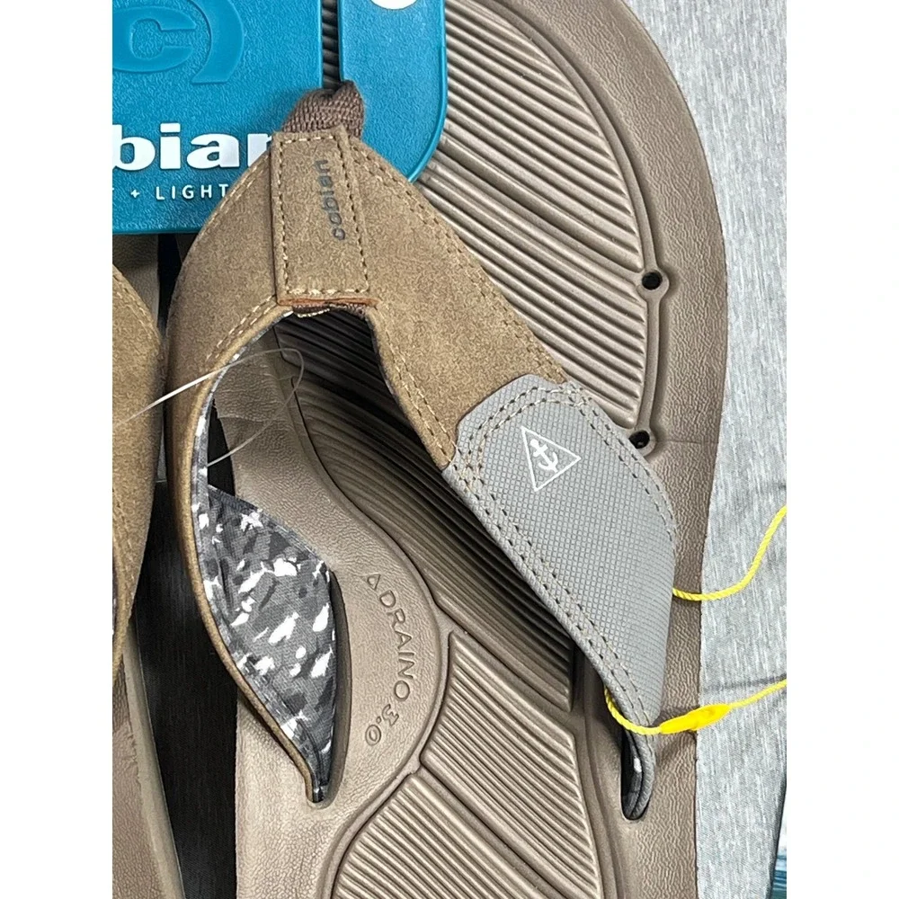NEW Cobian Mens Draino 3‎ Tan Nautical Nomad Waterproof Flip Flop Sandals Size 9
